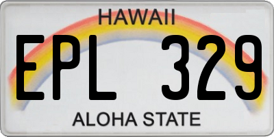 HI license plate EPL329