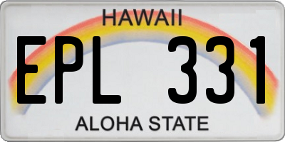 HI license plate EPL331
