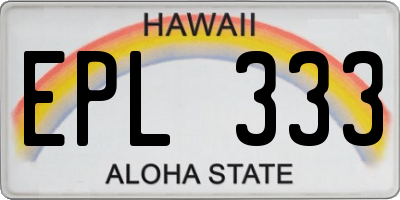 HI license plate EPL333