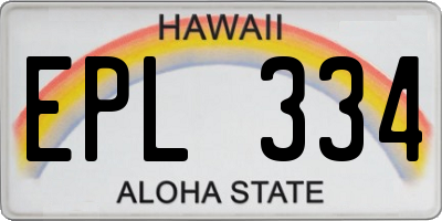 HI license plate EPL334