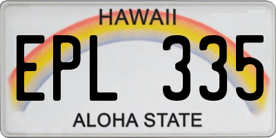 HI license plate EPL335