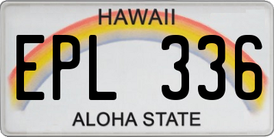 HI license plate EPL336