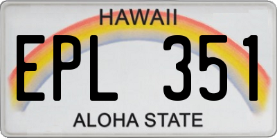 HI license plate EPL351