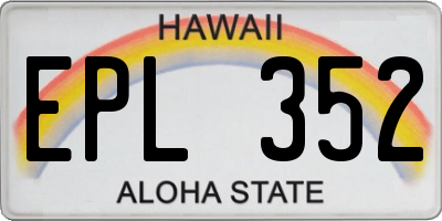 HI license plate EPL352
