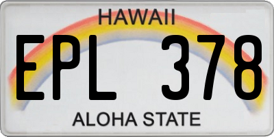HI license plate EPL378