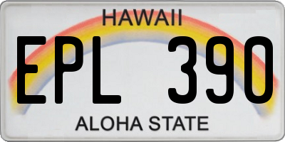 HI license plate EPL390