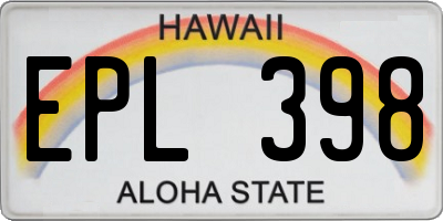 HI license plate EPL398