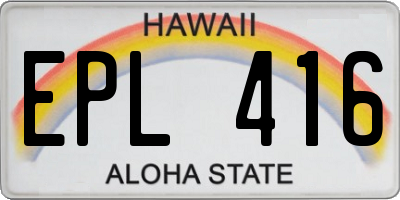 HI license plate EPL416