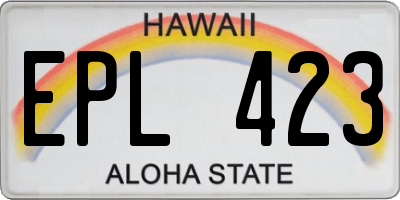 HI license plate EPL423