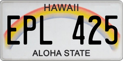 HI license plate EPL425