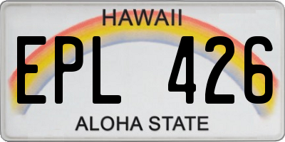 HI license plate EPL426