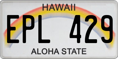 HI license plate EPL429