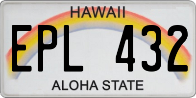 HI license plate EPL432