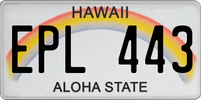 HI license plate EPL443