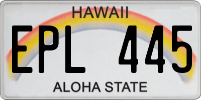 HI license plate EPL445