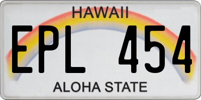 HI license plate EPL454