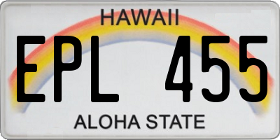 HI license plate EPL455