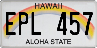 HI license plate EPL457