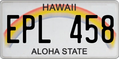 HI license plate EPL458