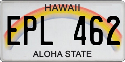 HI license plate EPL462