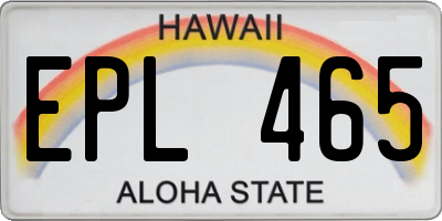 HI license plate EPL465