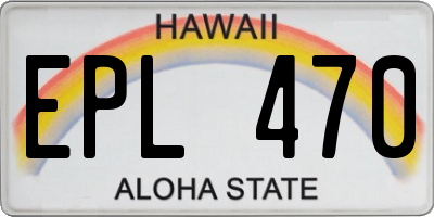 HI license plate EPL470