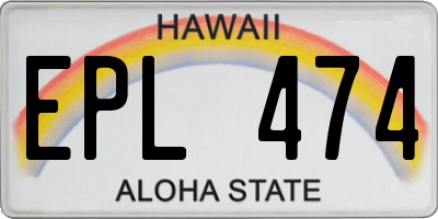 HI license plate EPL474