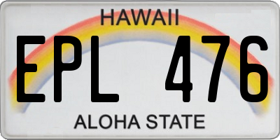 HI license plate EPL476