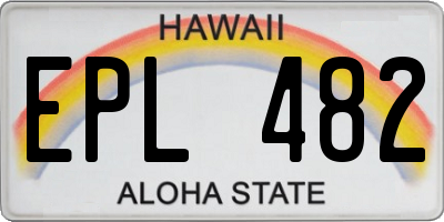 HI license plate EPL482