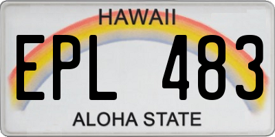 HI license plate EPL483