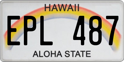 HI license plate EPL487