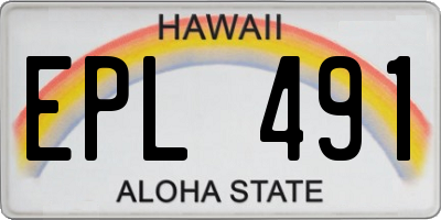 HI license plate EPL491