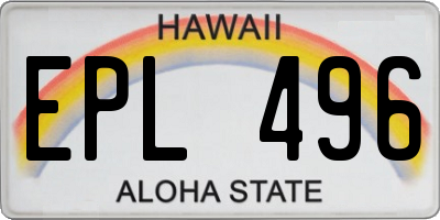 HI license plate EPL496
