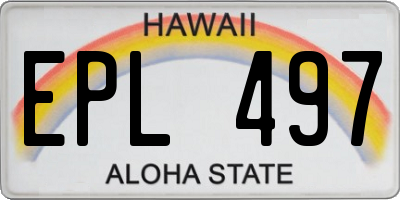 HI license plate EPL497