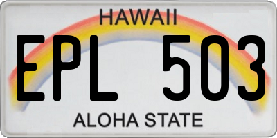 HI license plate EPL503