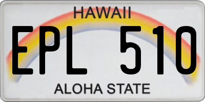 HI license plate EPL510