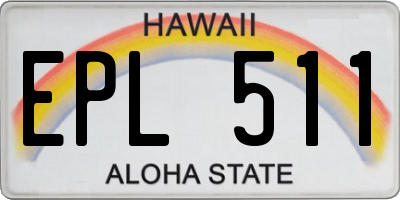 HI license plate EPL511