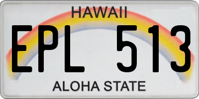 HI license plate EPL513