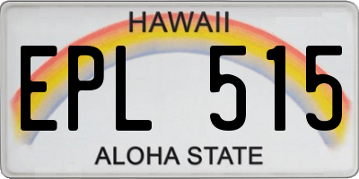 HI license plate EPL515