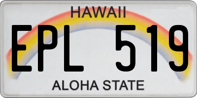 HI license plate EPL519