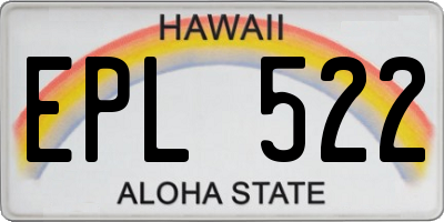 HI license plate EPL522