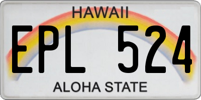 HI license plate EPL524