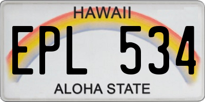 HI license plate EPL534