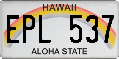 HI license plate EPL537
