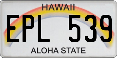 HI license plate EPL539