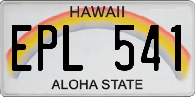 HI license plate EPL541