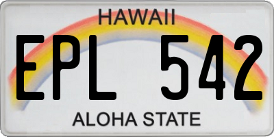 HI license plate EPL542