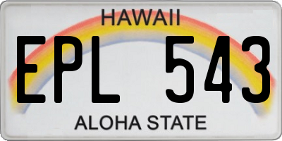 HI license plate EPL543