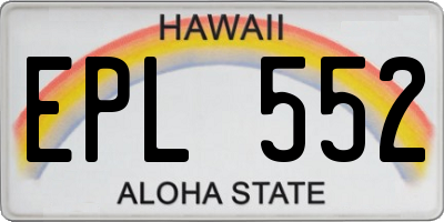HI license plate EPL552