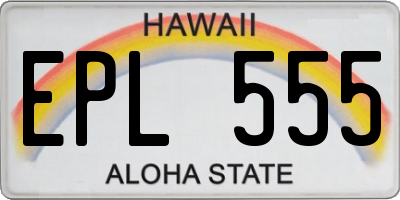 HI license plate EPL555